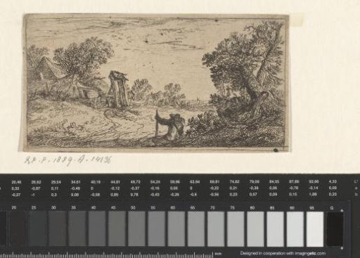 Landscape with Farmhouse and Resting Traveler