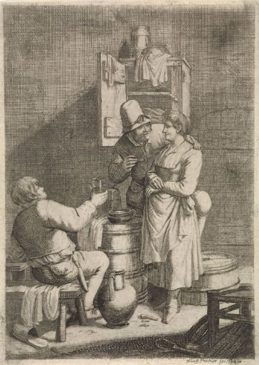Peasant Couple and a Man with a Glass