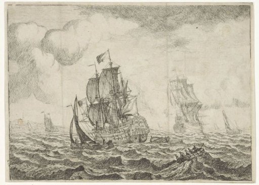 Seascape with two three-masters