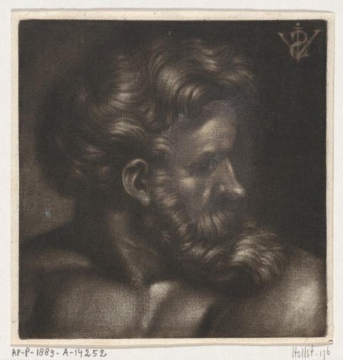 Bust of a man with a beard, facing right