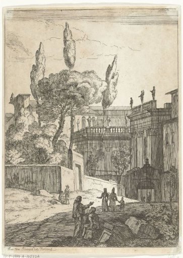 Italianate landscape with ancient buildings and figures