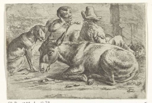 Two resting donkey drivers