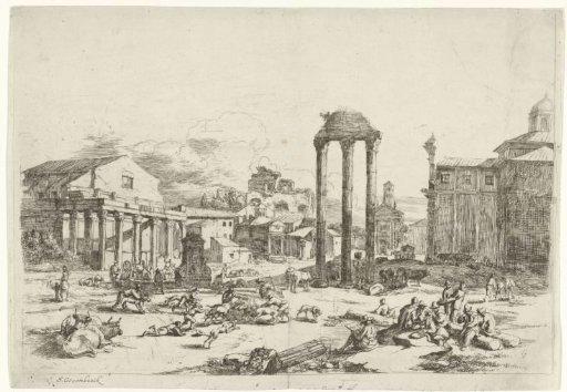 Cattle market on the Campo Vaccino in Rome