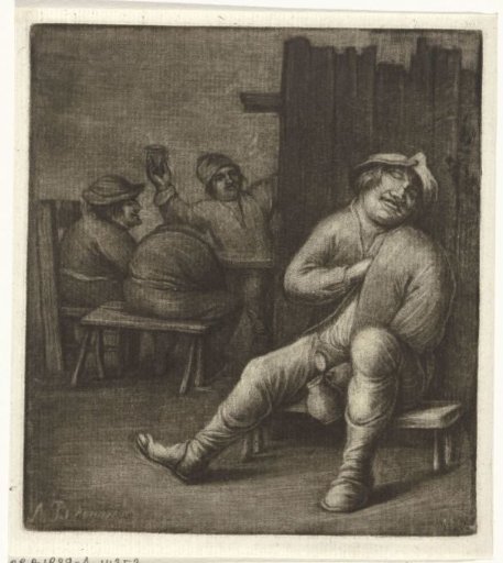 Sleeping man in an inn