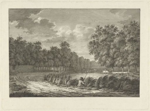 Landscape with a fisherman on the bank of the Gein