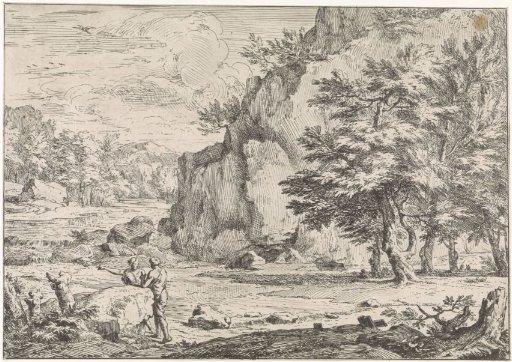 Landscape with a rock