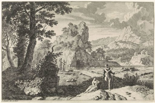 Arcadian landscape with ruins