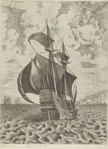 Warship on its way to the harbor