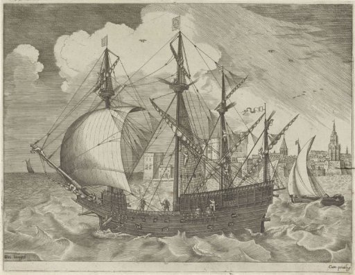 Four-master leaving the harbor