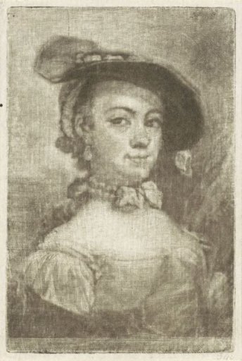 Bust of a woman with a hat