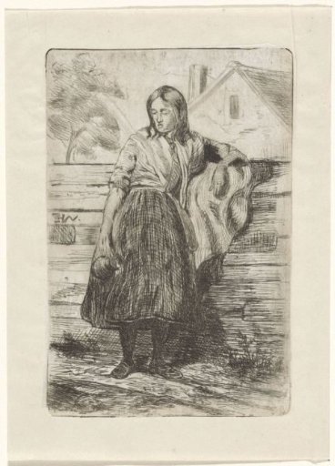 Young Woman by a Fence