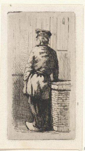 Young man on wooden clogs