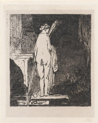 Artist drawing from a nude model