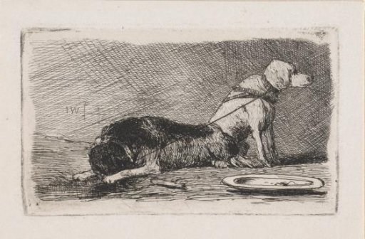 Two Tied Dogs