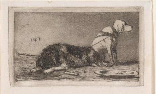 Two bound dogs