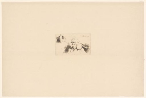 Studies of the head of a peasant woman seated on a chair and another woman