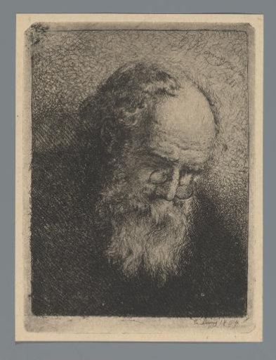 Portrait of an unknown old man with spectacles