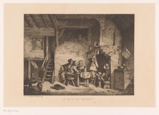 Company in sixteenth-century clothing in a tavern