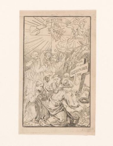 Prayer card for Alexandre Louis and Aloïs Stanislas Lion