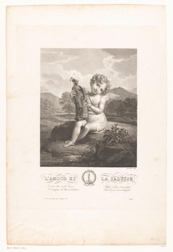 Laughing Cupid with a Statue of Minerva