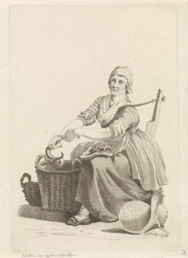 Fishwife Sitting Beside a Basket of Eels