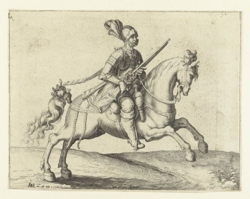 Horseman with Harquebus, Facing Left