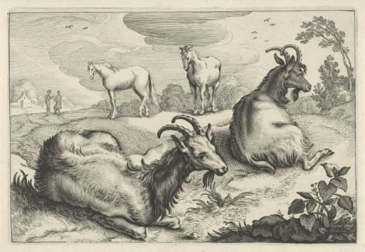 Landscape with Two Goats and Two Horses