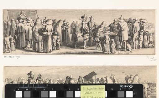 Quack doctor, with elegantly dressed onlookers