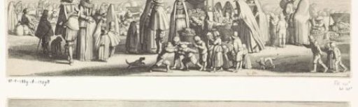 Figures at vegetable stalls