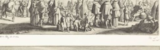 Market scene with playing children