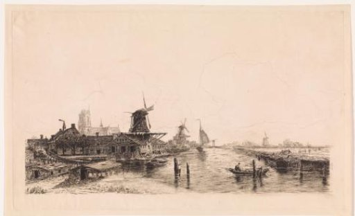 River Landscape with Village and Sawmill