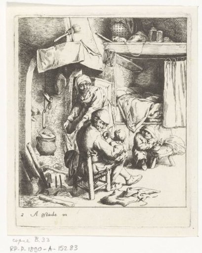 Father with child on lap in interior
