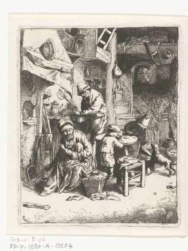 Peasant family in interior