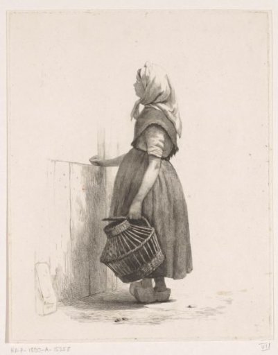 Standing girl with poultry basket