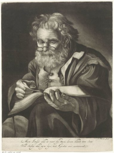 An old man reading
