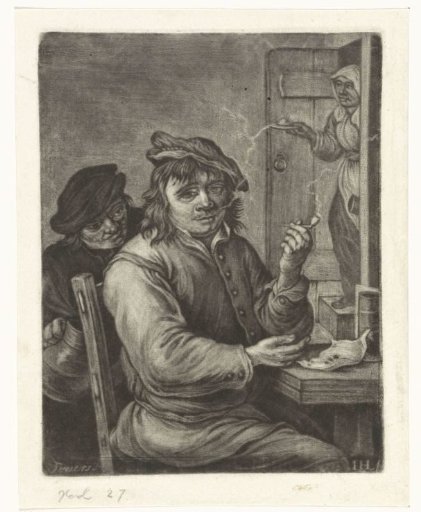 Smoker at a table