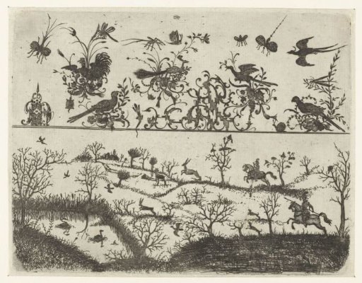 Black ornament consisting of two panels