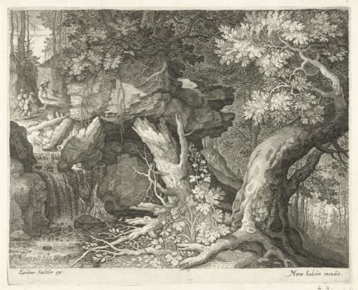 Travelers above a Waterfall
