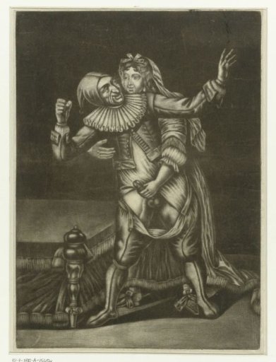 A jester seized by a lady