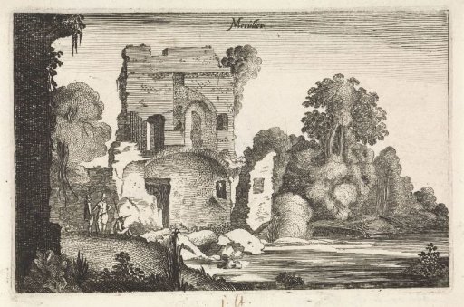 Figures by a Tower Ruin