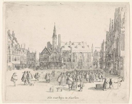 View of the Grote Markt with the Town Hall in Haarlem