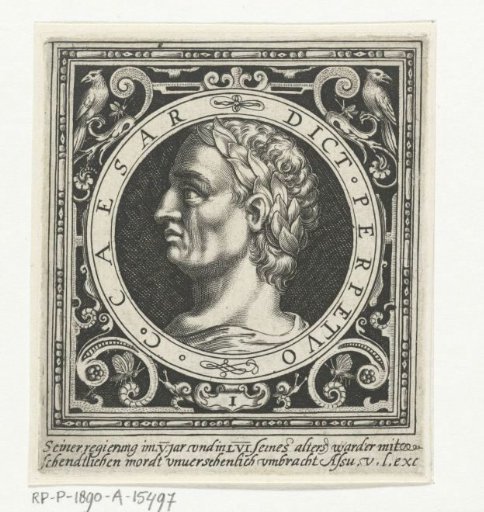 Portrait of Julius Caesar on a medallion