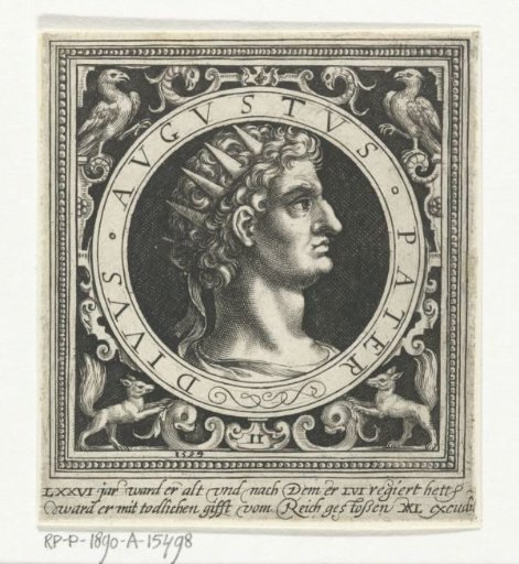 Portrait of Emperor Augustus on a medallion