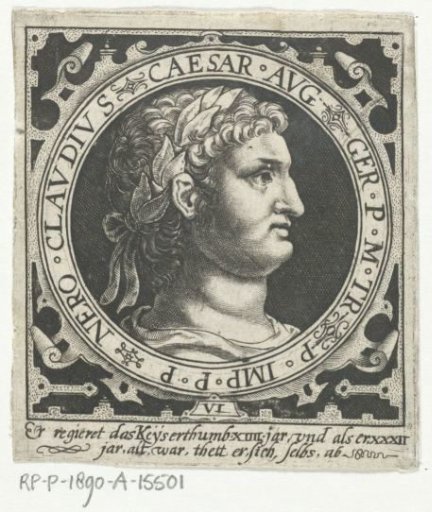 Portrait of Emperor Nero on a medallion