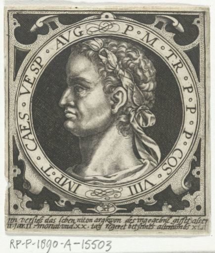 Portrait of Vespasian on a medallion