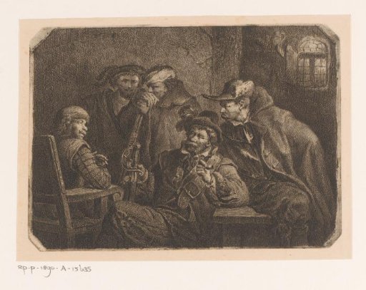 Five soldiers in a guardhouse