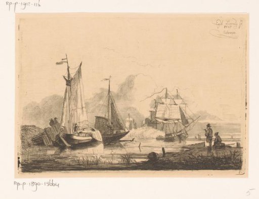Salvo shots at the sailing out of the three-master Macassar