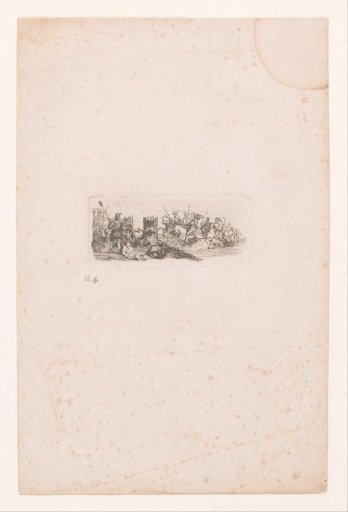 Knights on Horseback Storming Gabions by a Cannon
