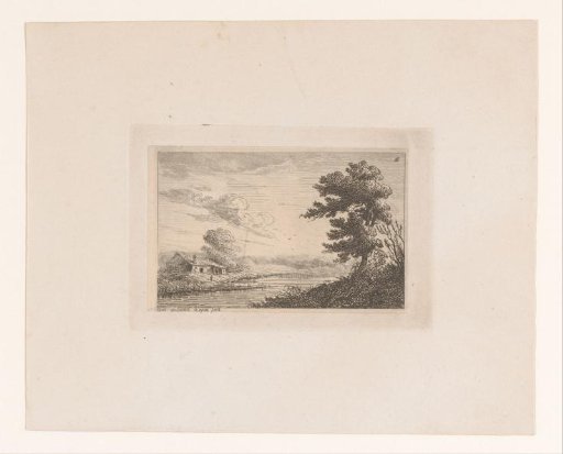 Landscape with a house on the bank of a river