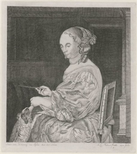 Young Woman with a Little Dog